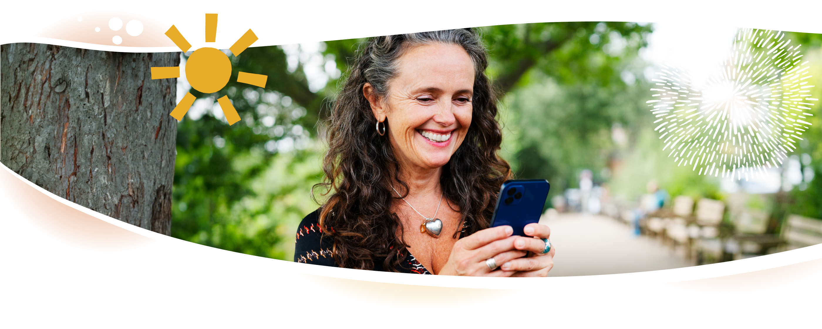 Woman smiling at her phone