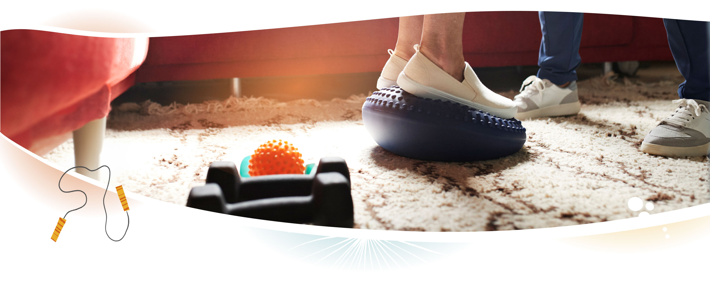 Woman exercising with guidance