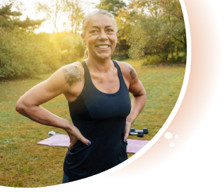 Woman smiling after working out