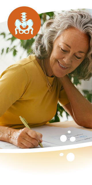 Woman writing on a piece of paper