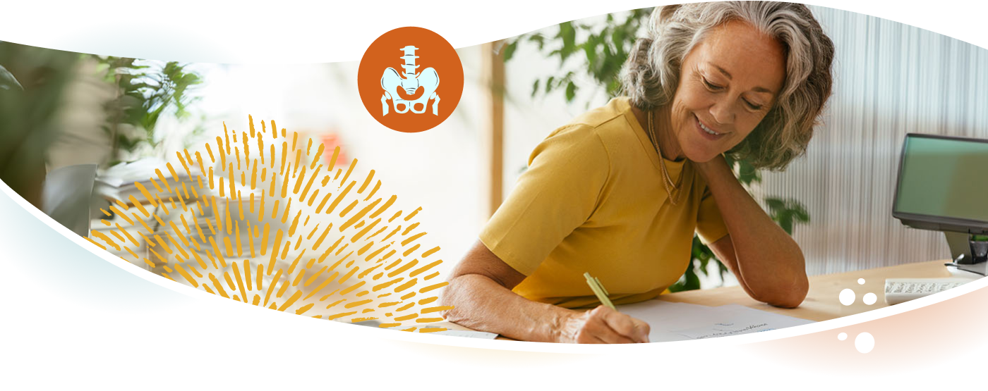 Woman writing on a piece of paper