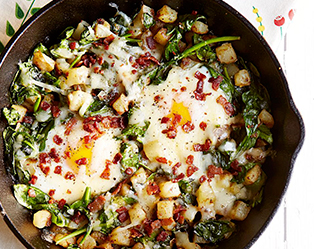Spinach and Cheese Breakfast Skillet